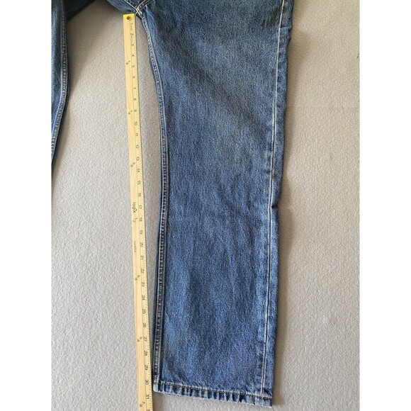 Levis 505 Jeans 40x31 Blue Straight Leg Distressing Denim Workwear Tag 40x32 * - Picture 6 of 16